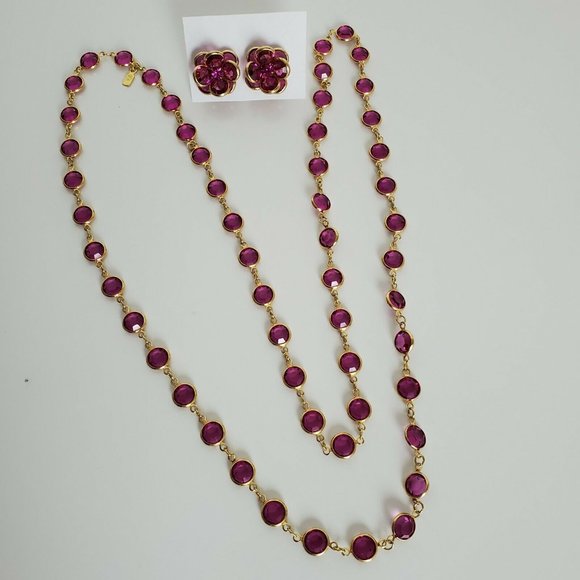 Swarovski Pink Crystal Bezel SOLD Necklace Earring